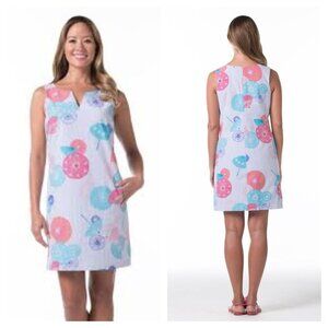 Tori Richard Women's Bottoms Up Adele Chambray Umbrella Drinks Dress Poc…